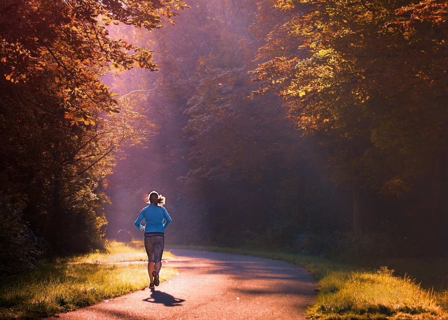 autumn run female forest